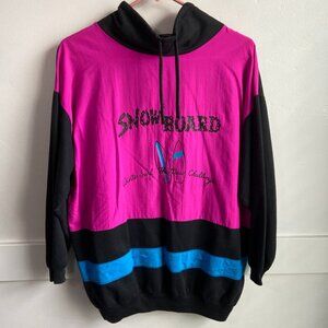 Obvious Brand Vintage Colorblock Snowboard Pullover Hoodie